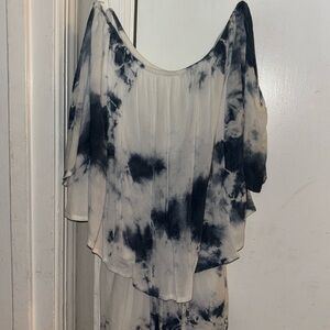 Tie Dye Flowy Off the Shoulder Romper